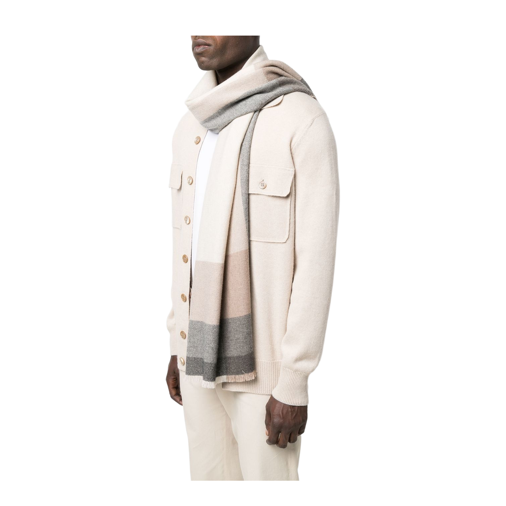 Horizontal Stripe Wool-Cashmere Scarf