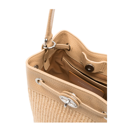 Mondà Vimini Small Straw Bucket Bag - Beige
