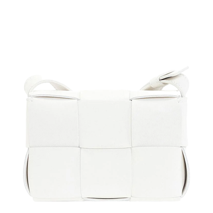 Cassette Mini Leather Crossbody Bags - White