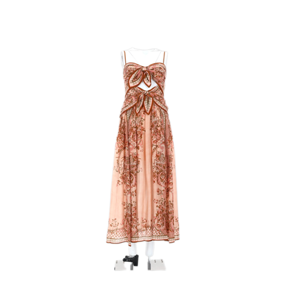 Aster Scarf Print Midi Dress
