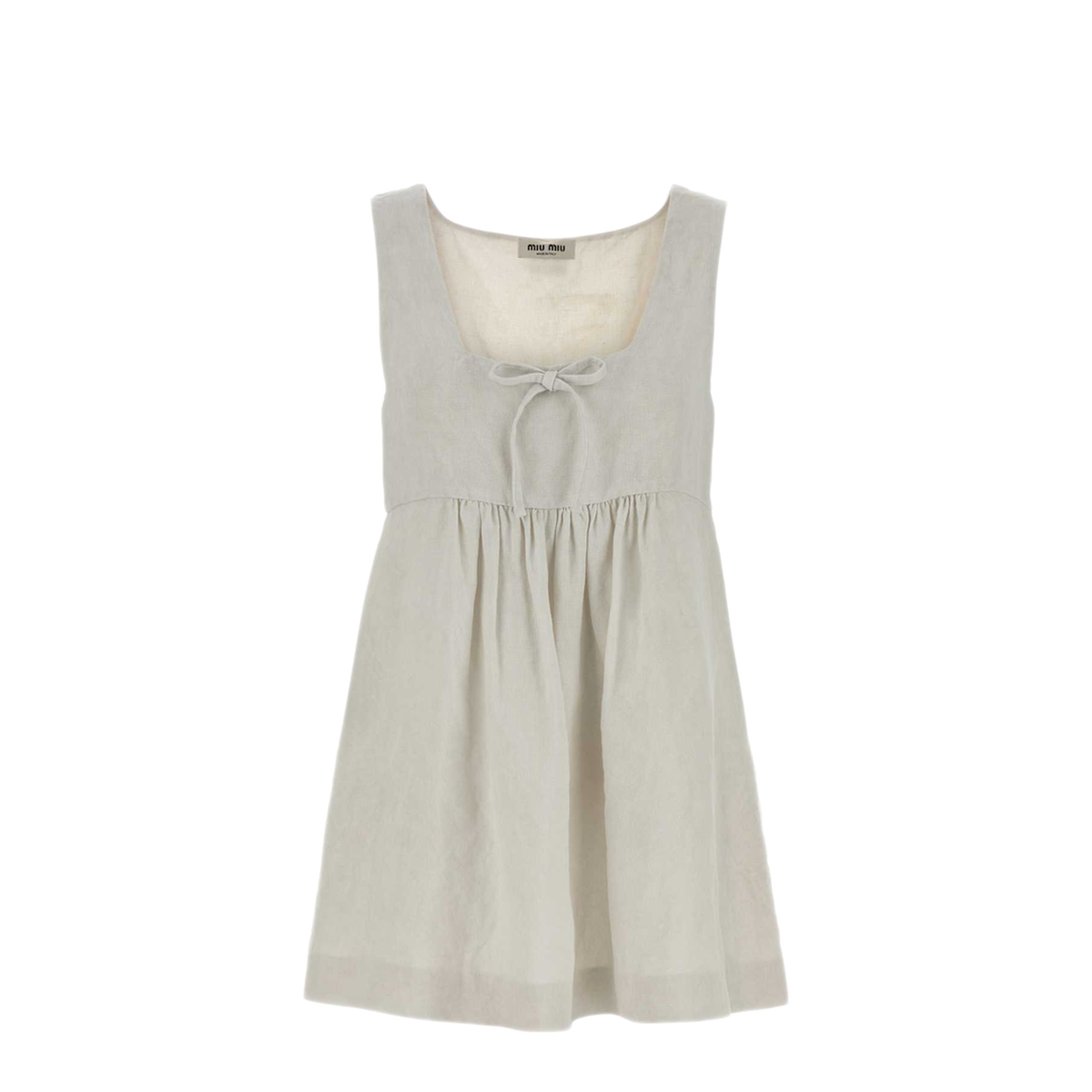 MAYFEYR - Miu Miu - Light Green Linen Mini Dress - MF6589SOOO6733F0K74