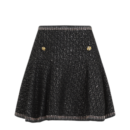 MAYFEYR - GIAMBATTISTA VALLI - Black Cotton Boucle Mini Skirt - 24FWPVCA205409UBE9999