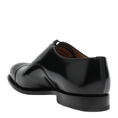 Black Smooth Leather Lace-Up Shoes