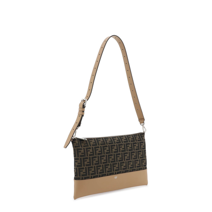 FF Jacquard Shoulder Bags - Brown