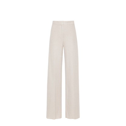Linen Blend Wide-Leg Trousers