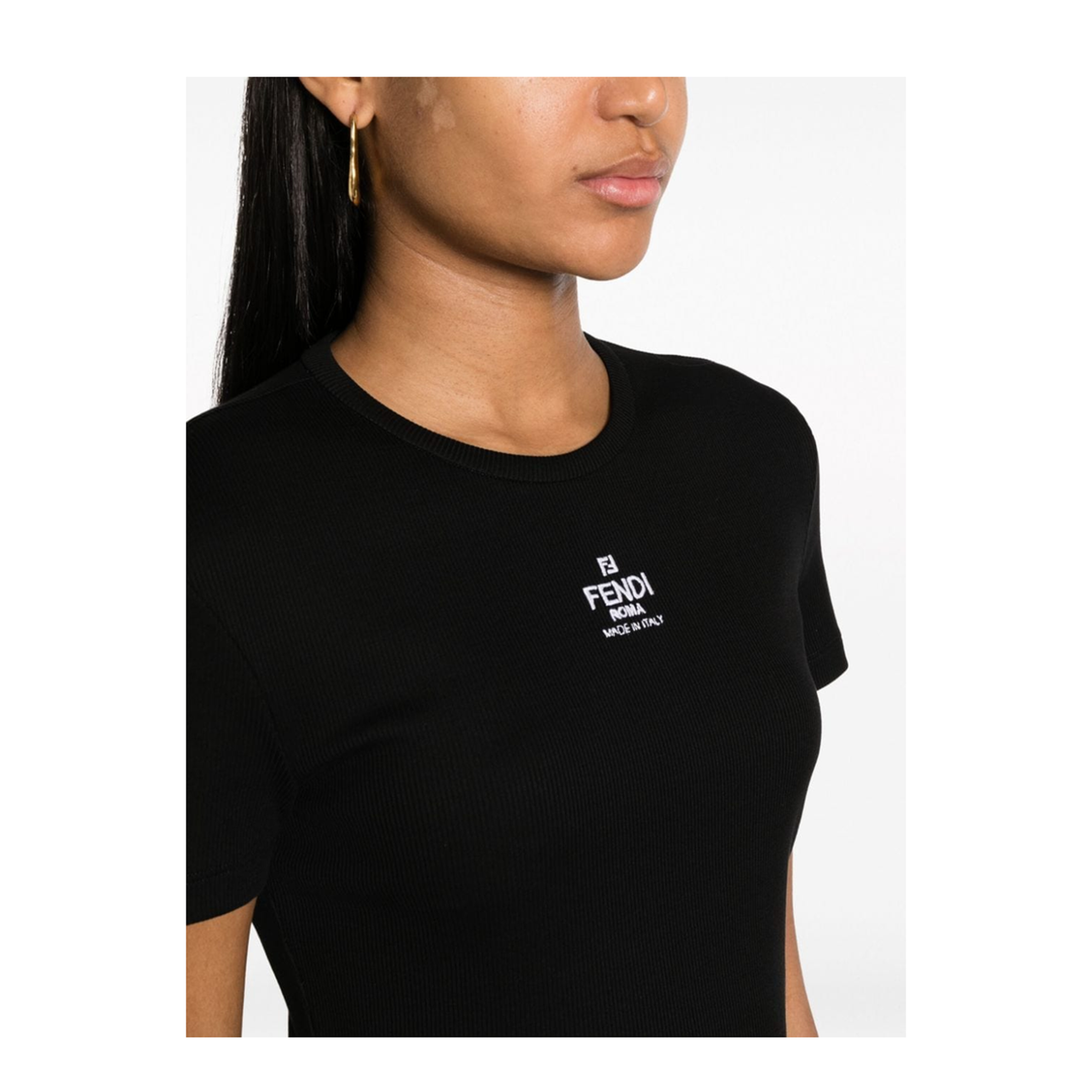 Black Cotton Top with Logo