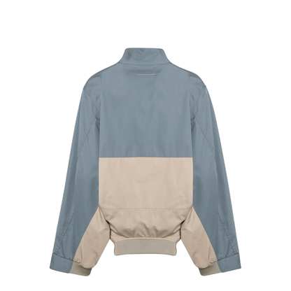 Blue-grey/beige double-breasted jacket