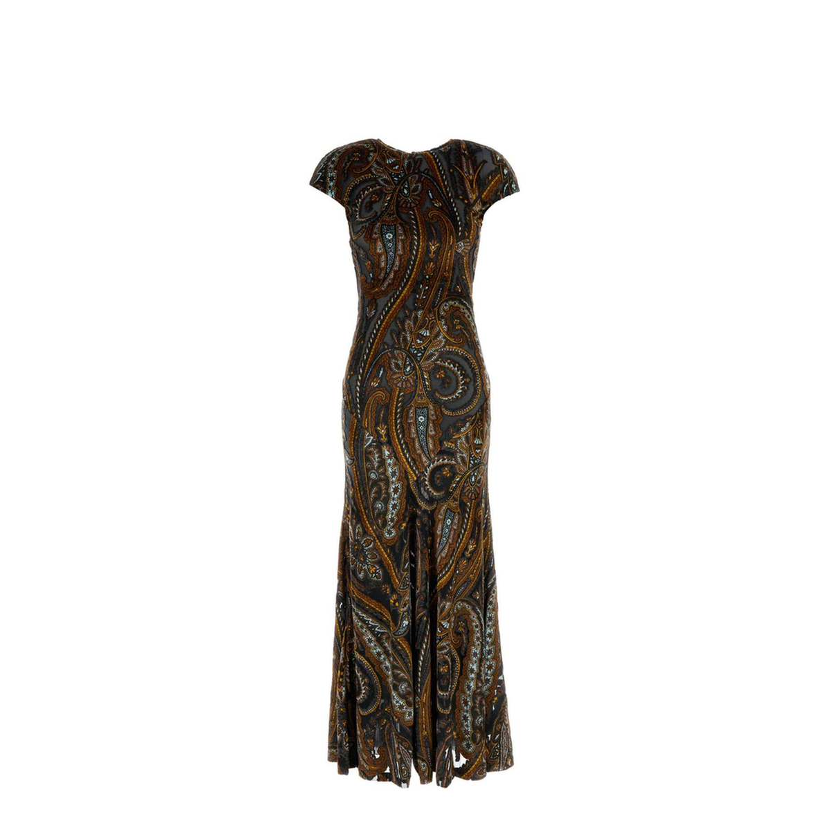MAYFEYR - Etro - Printed Stretch Velvet Long Dress - WRHA068099JJD1FS9885
