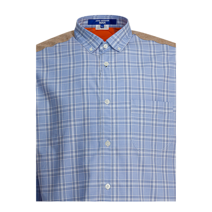 MAYFEYR -  - Check Shirt With Quilted Inserts - WPB012W251SAXNVWHXOR