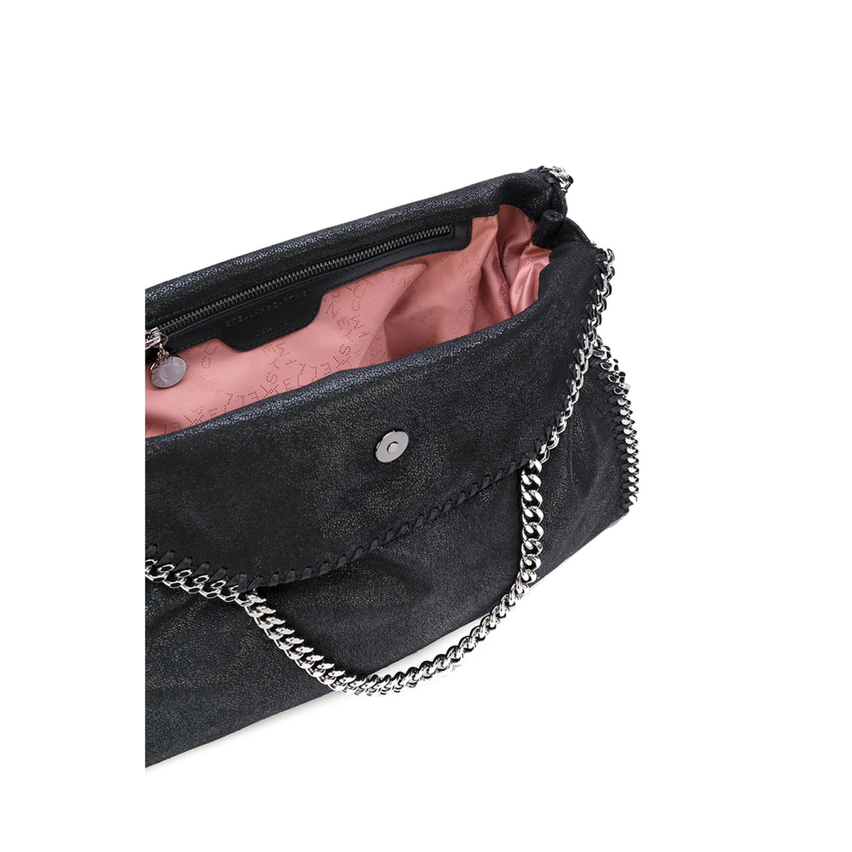 Falabella Fold-Over Shaggy Deer Tote Bag - Black