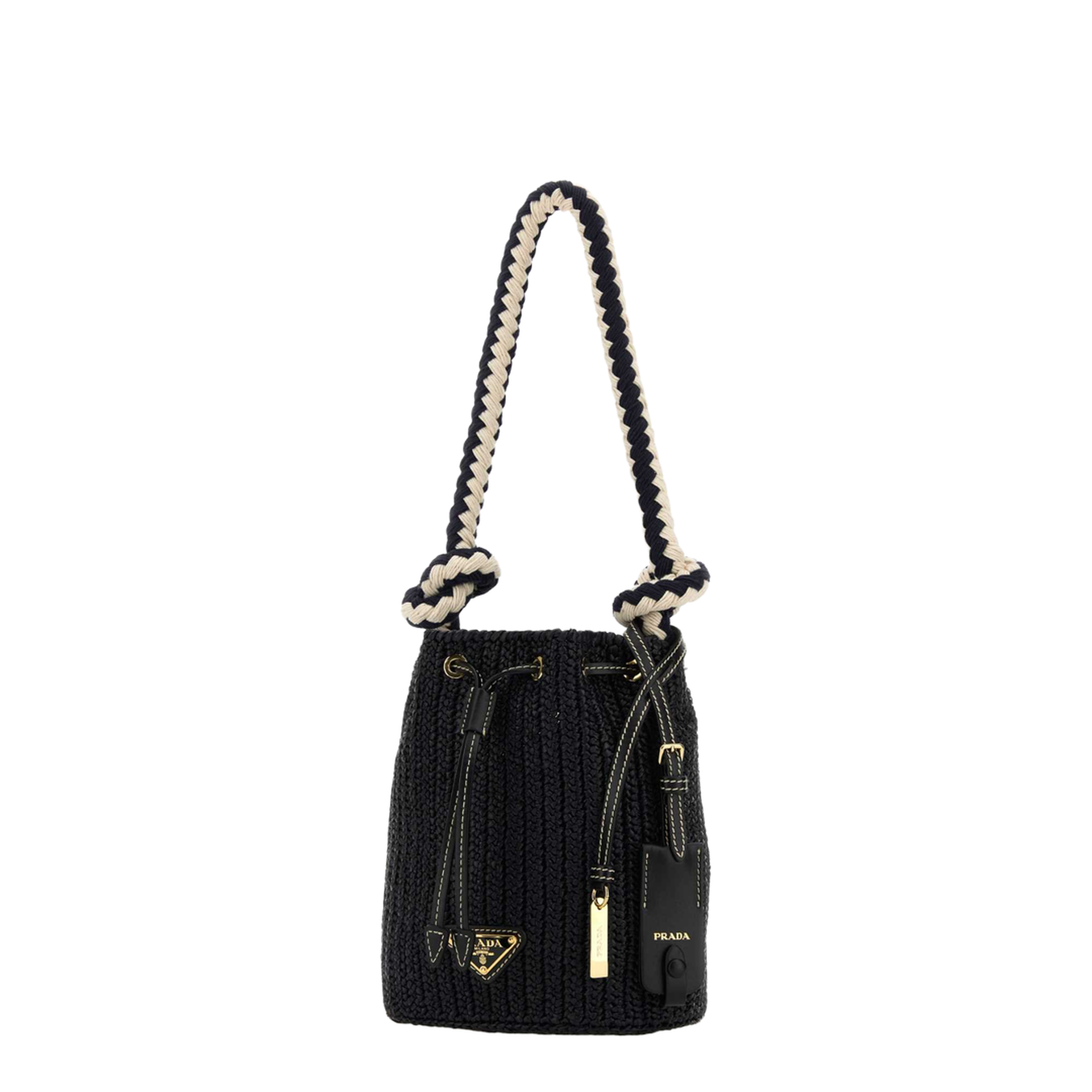 Black Crochet Mini Bucket Bag
