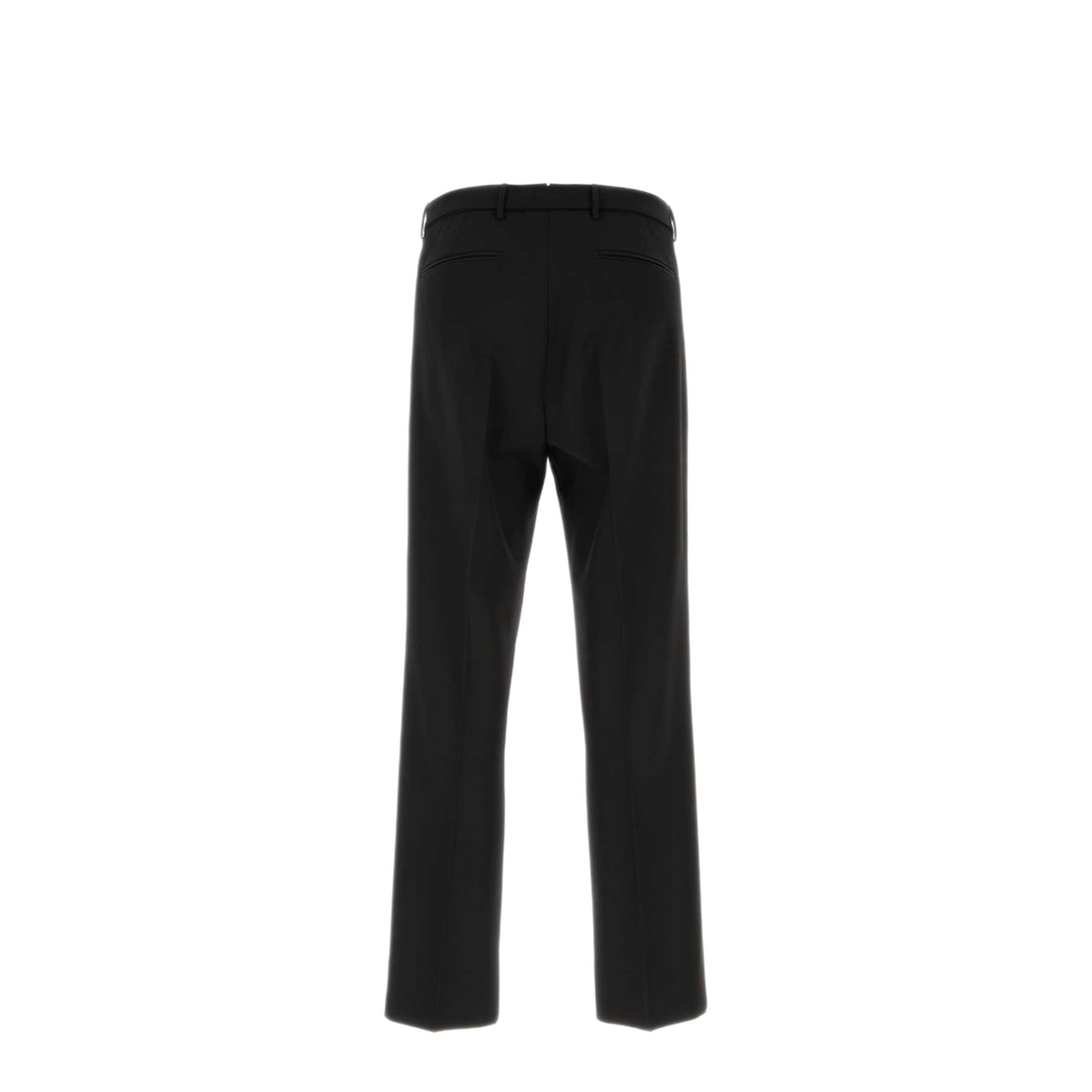 Belted Wool Straight-Leg Trousers