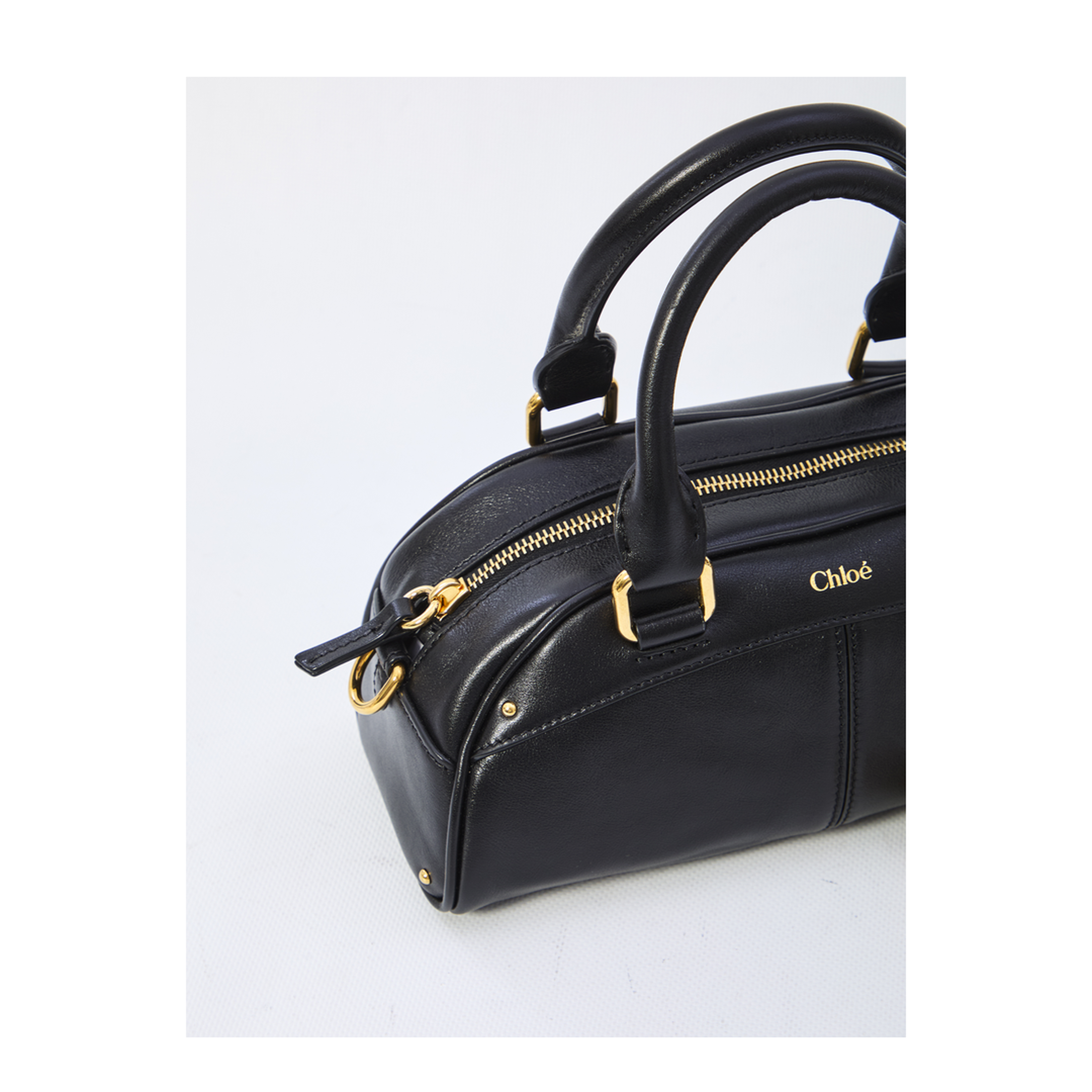 Small Chloé Bowling Bag in Soft Leather - Black