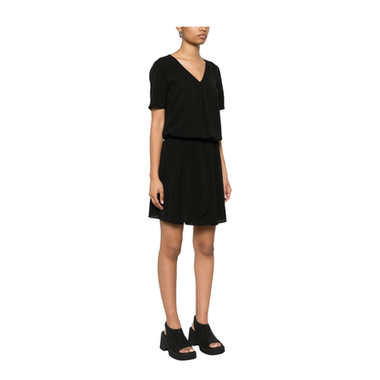 Elegant Black Dress with Short Sleeves