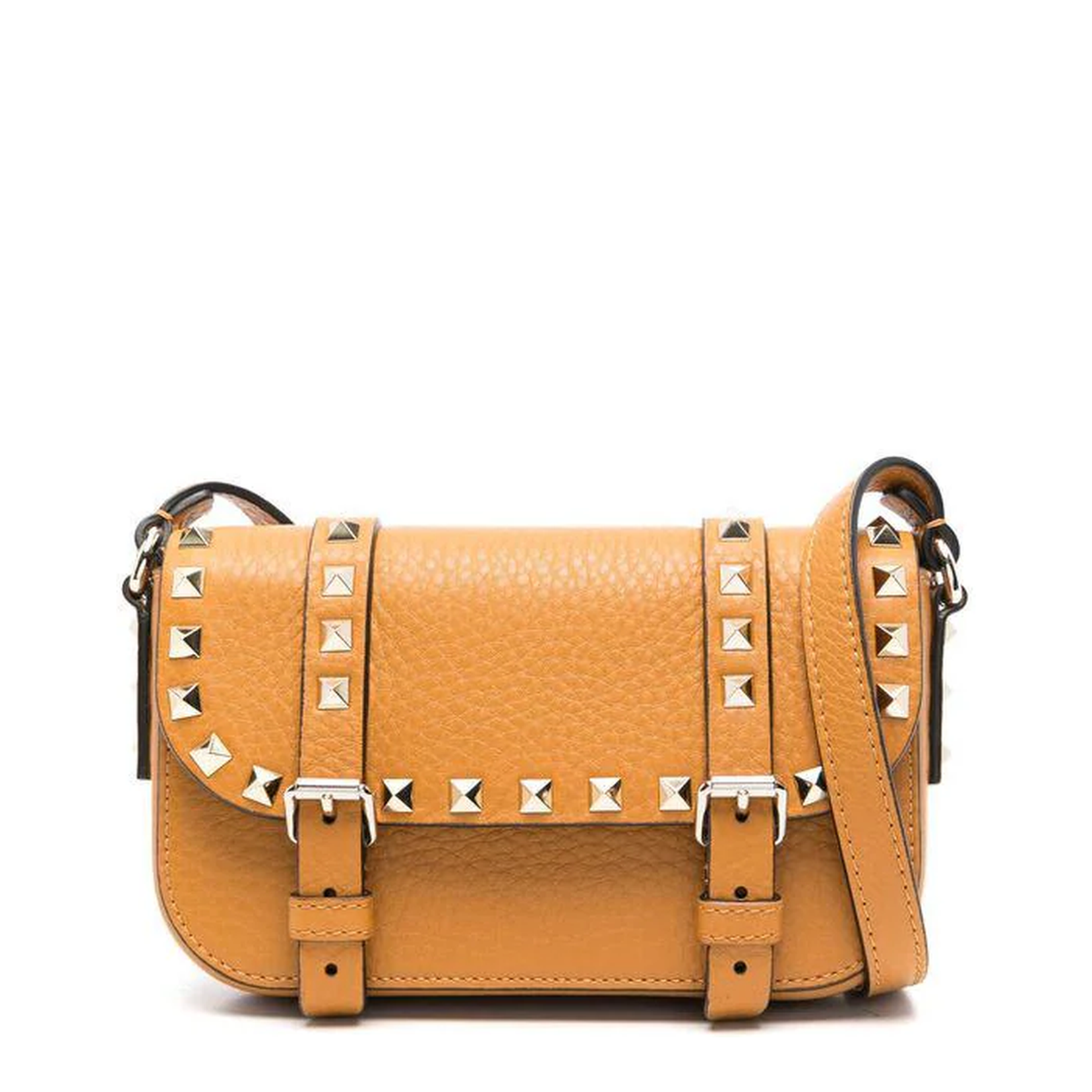 Caramel Brown Foldover Top Bag