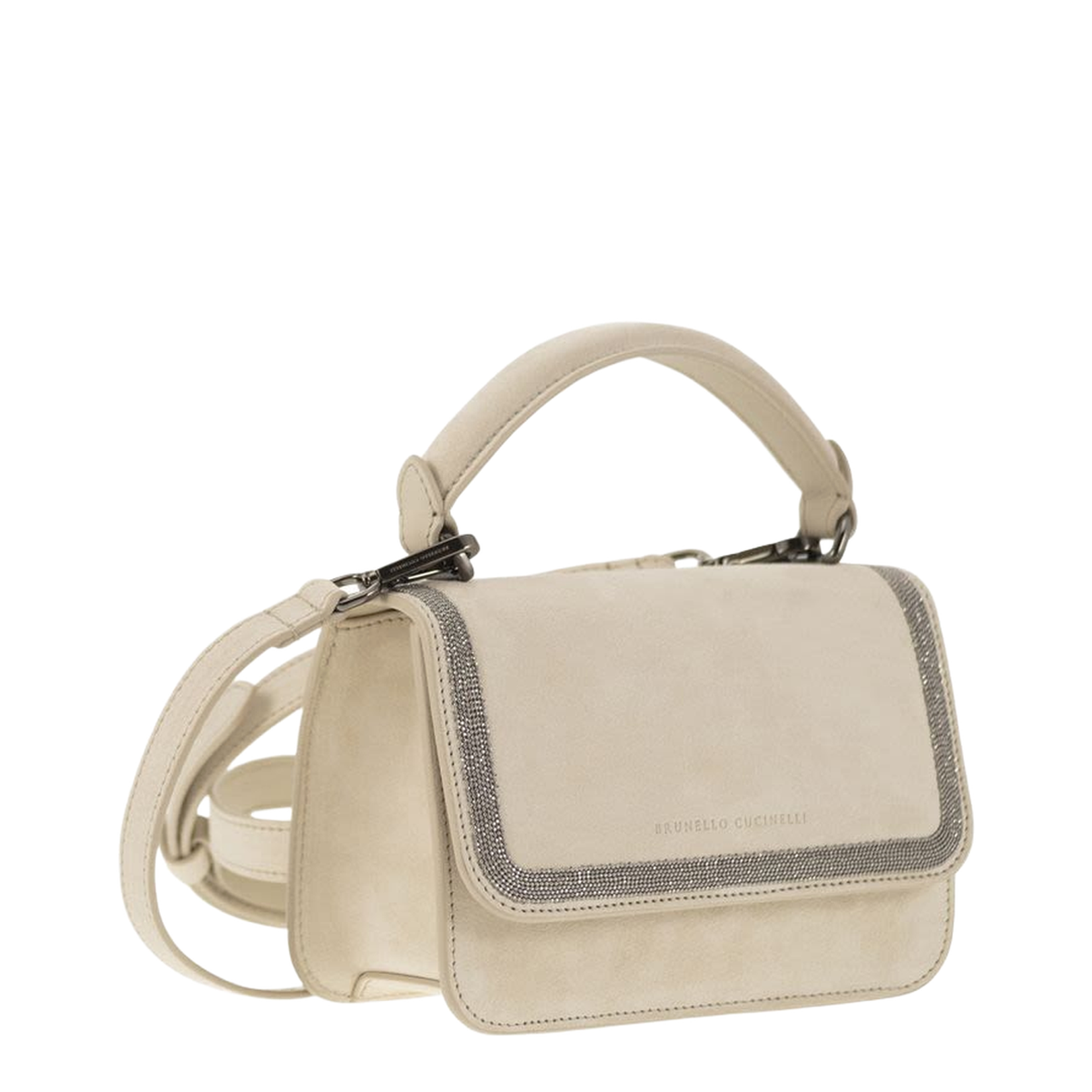 Suede Bag with Precious Contour