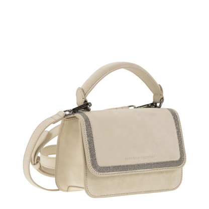 Suede Bag with Precious Contour