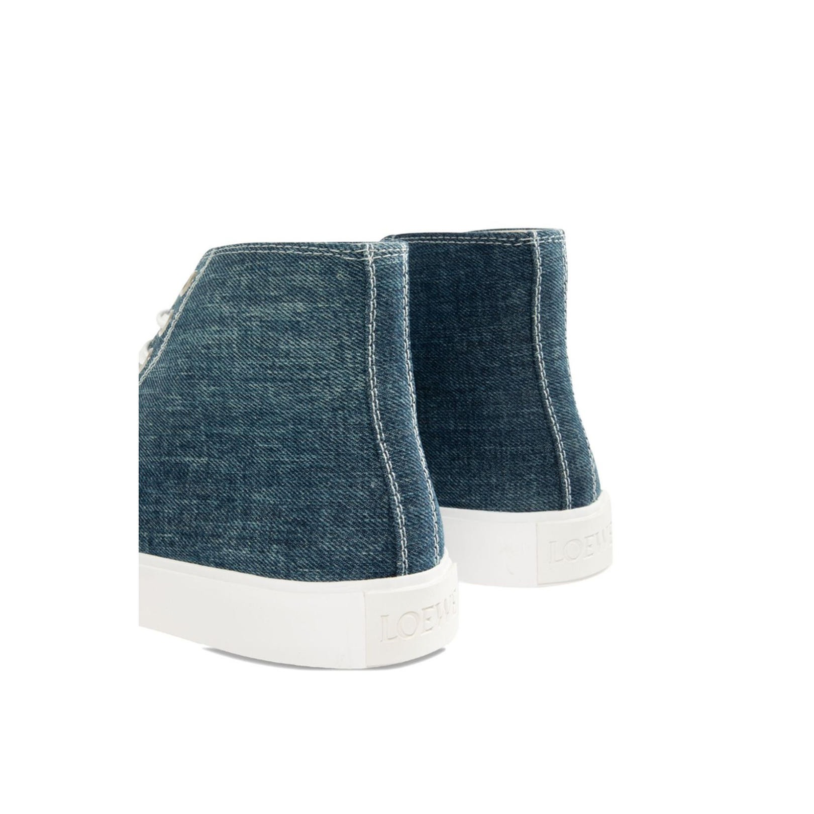 Bloc High-Top Sneaker in Denim Blue