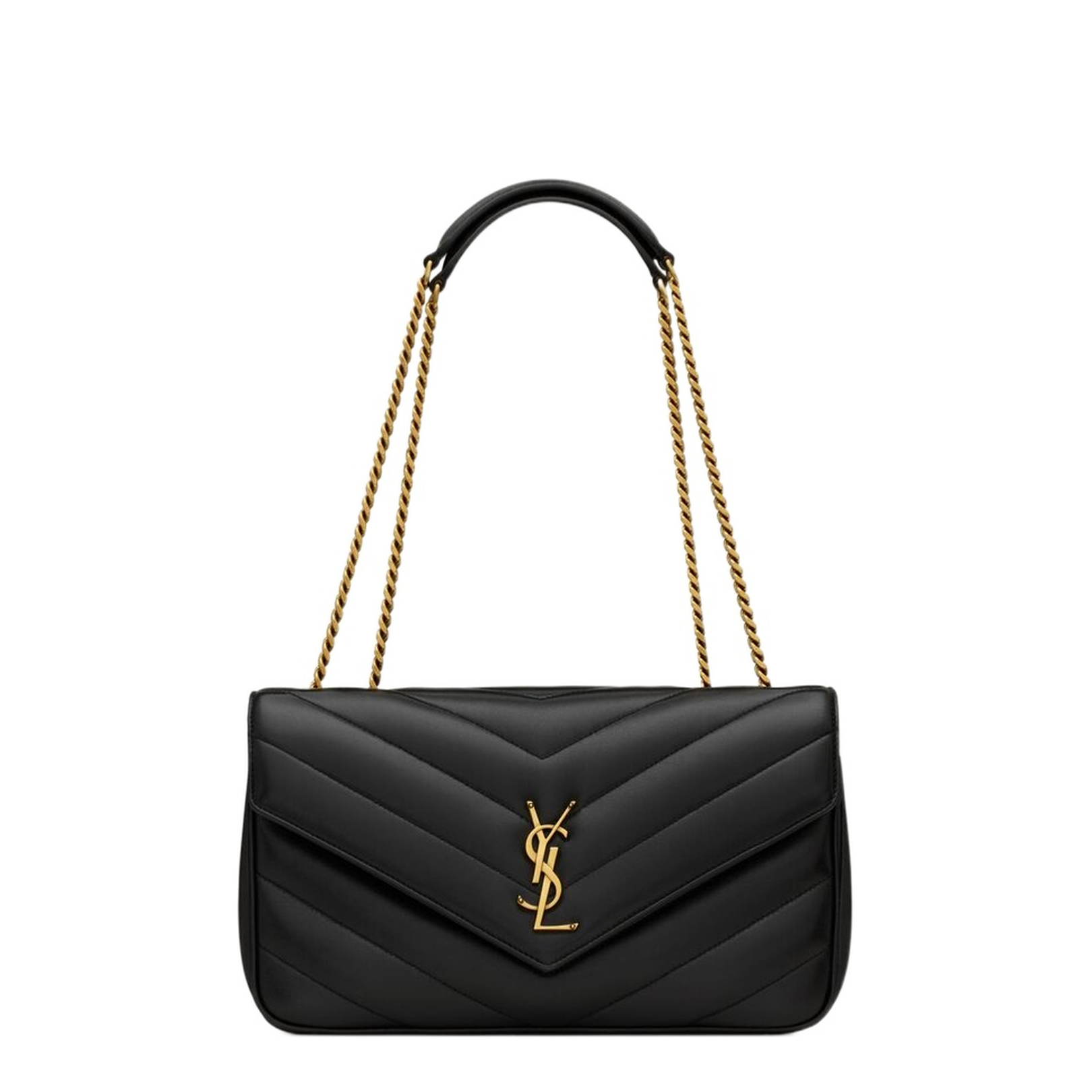 Loulou Medium Leather Shoulder Bags - Black