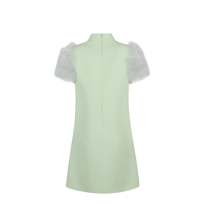 Feathered Wool And Silk Dress