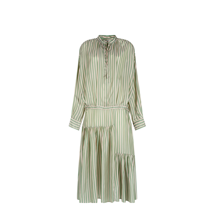 MAYFEYR - Dries Van Noten - Striped Long Dress With Drawstring Waist - 0110503274
