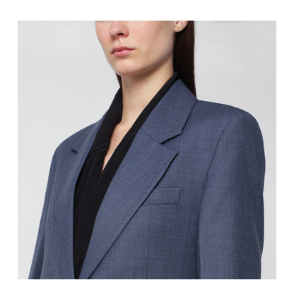 MAYFEYR - Victoria Beckham - Katherine Single-Breasted Jacket In Blue Mélange Wool Blend - 1425WJK005119APLDB