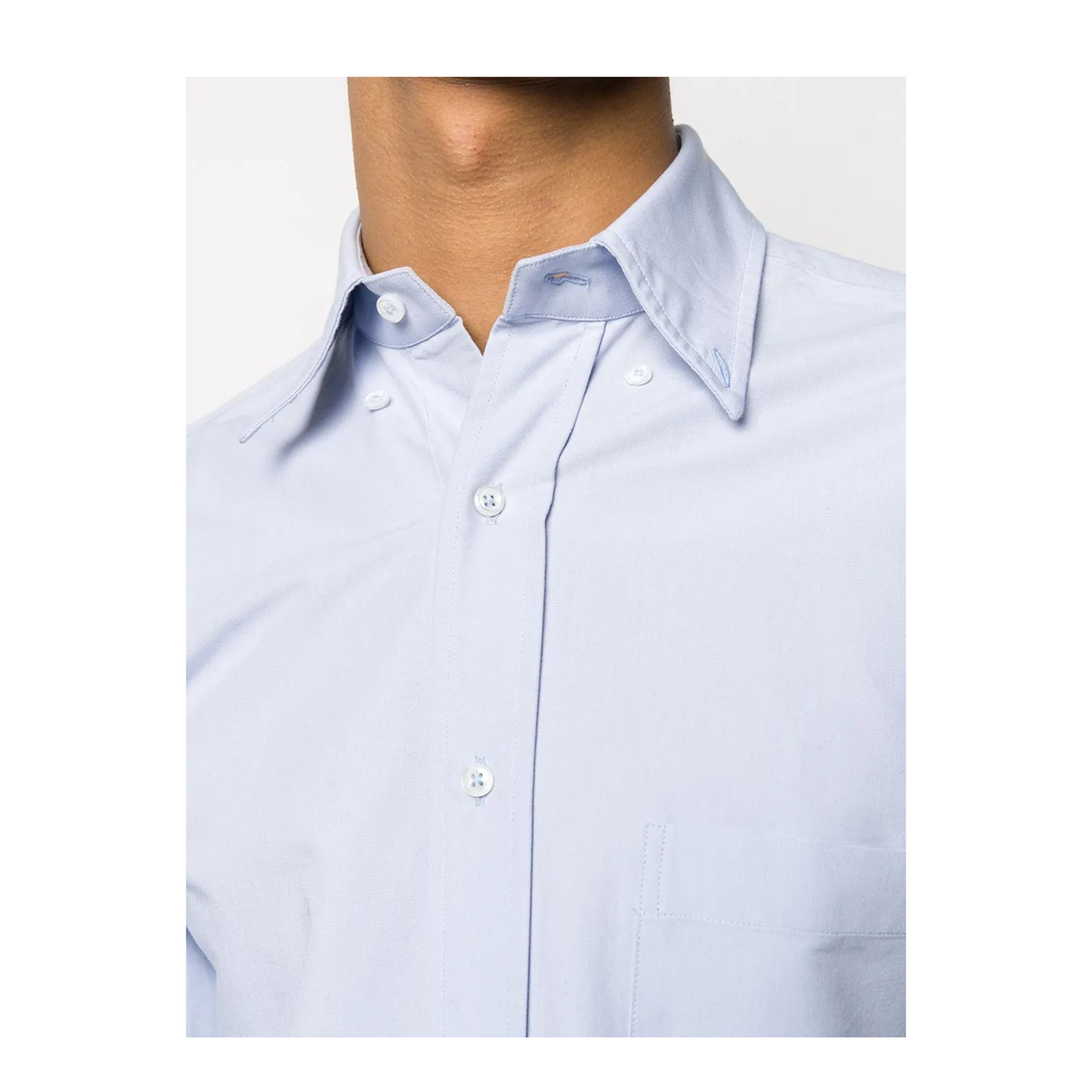 MAYFEYR - Thom Browne - Classic Fit Shirt With 4Bar In Oxford Satin Weave - MWL001A06496480