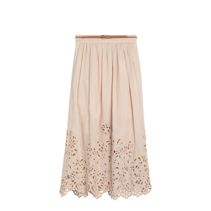 MAYFEYR - Zimmermann - Wylie Cream Colored Midi Skirt - 1745SRS251LICR