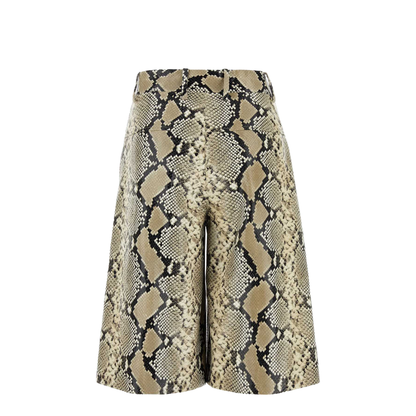 Printed Leather Bermuda Shorts