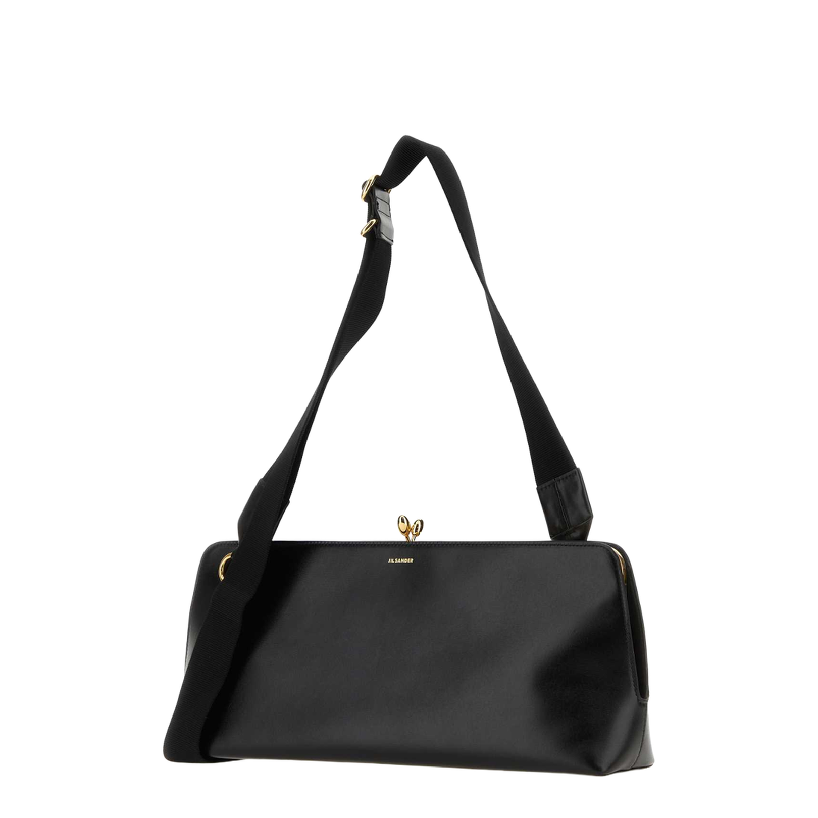 Black Leather Goji Crossbody Bag