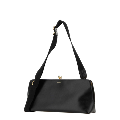 Black Leather Goji Crossbody Bag