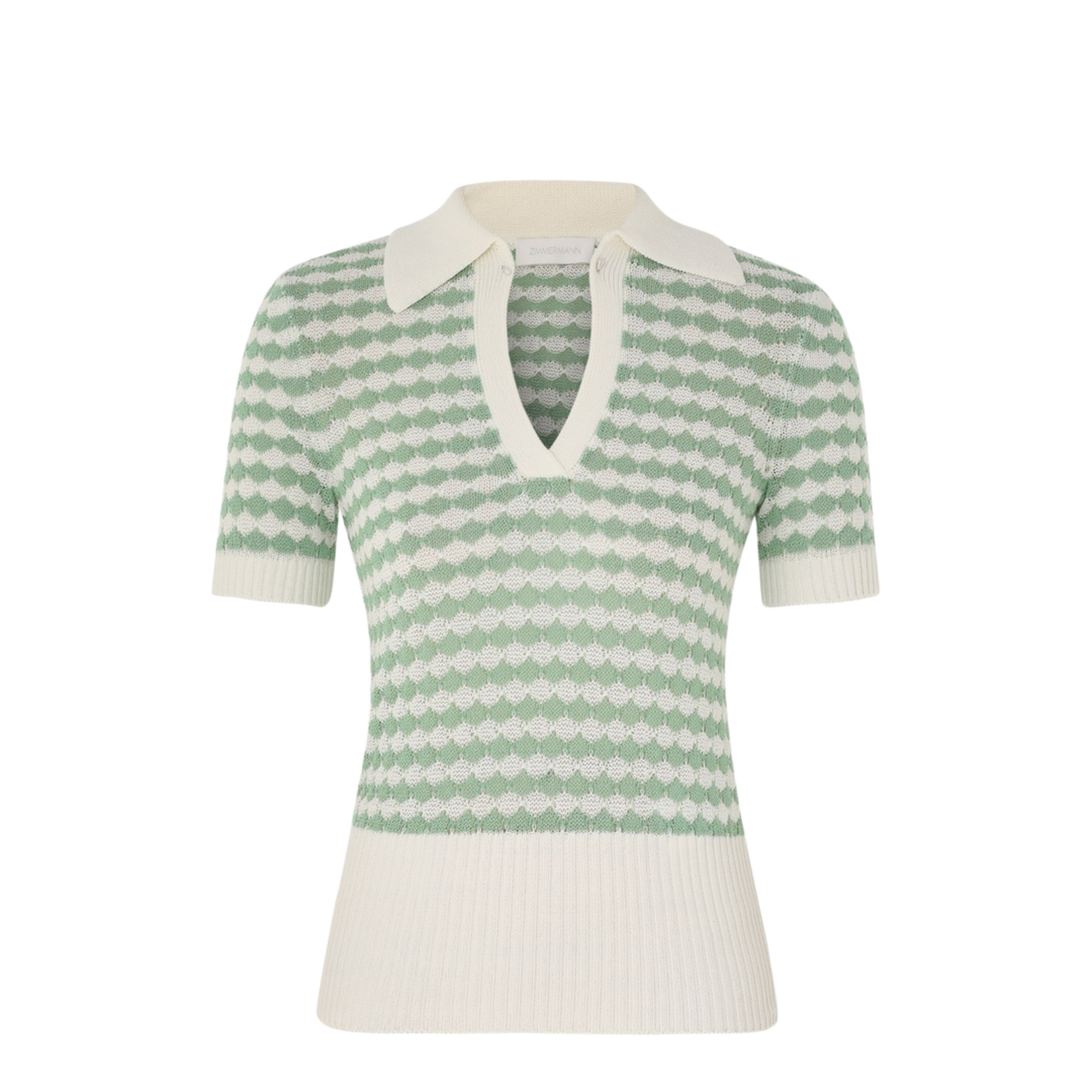 Everley Scallop Knit Polo Tee