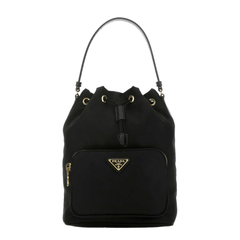 Duet Re-Nylon Bucket Shoulder Bag - Nero