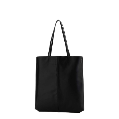 Black Leather Linea Shopping Bag