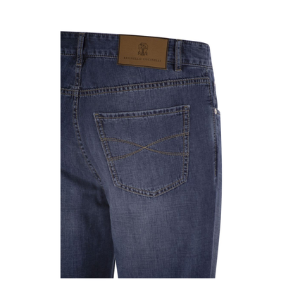 Traditional Fit Five-Pocket Trousers in Denim