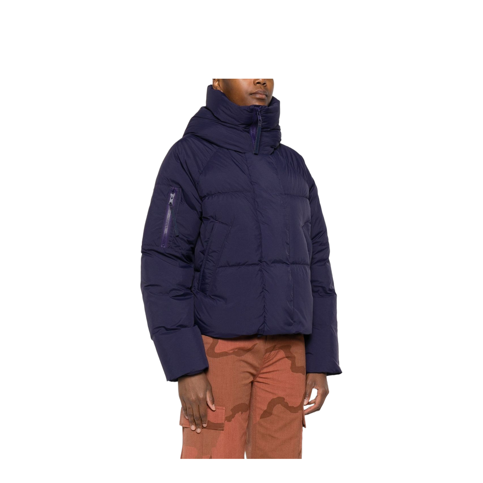 Cropped Down Jacket with Hood