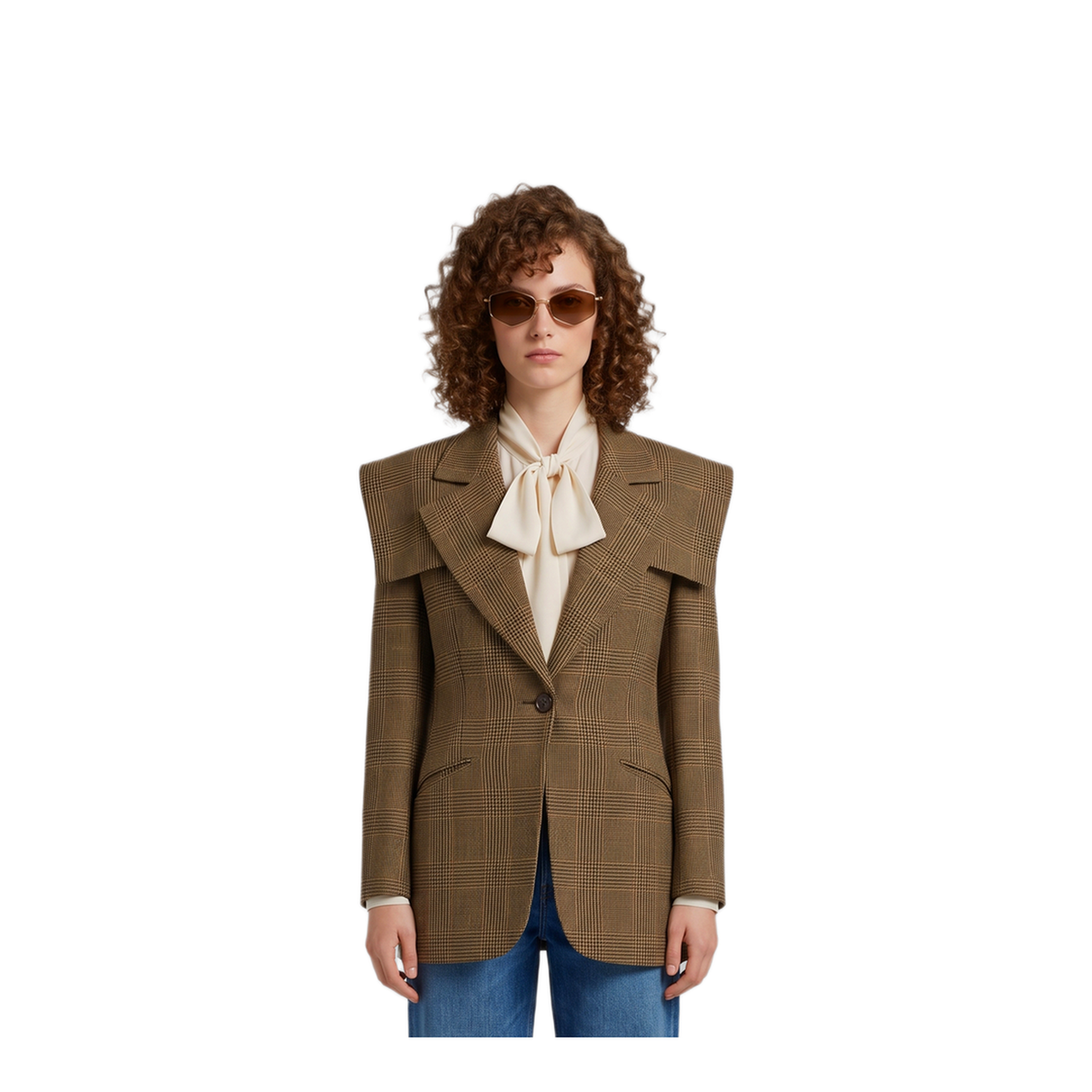 MAYFEYR - Chloè - Single Breasted Tailored Jacket In Prince Of Wales Wool - CH26WVE3517192N