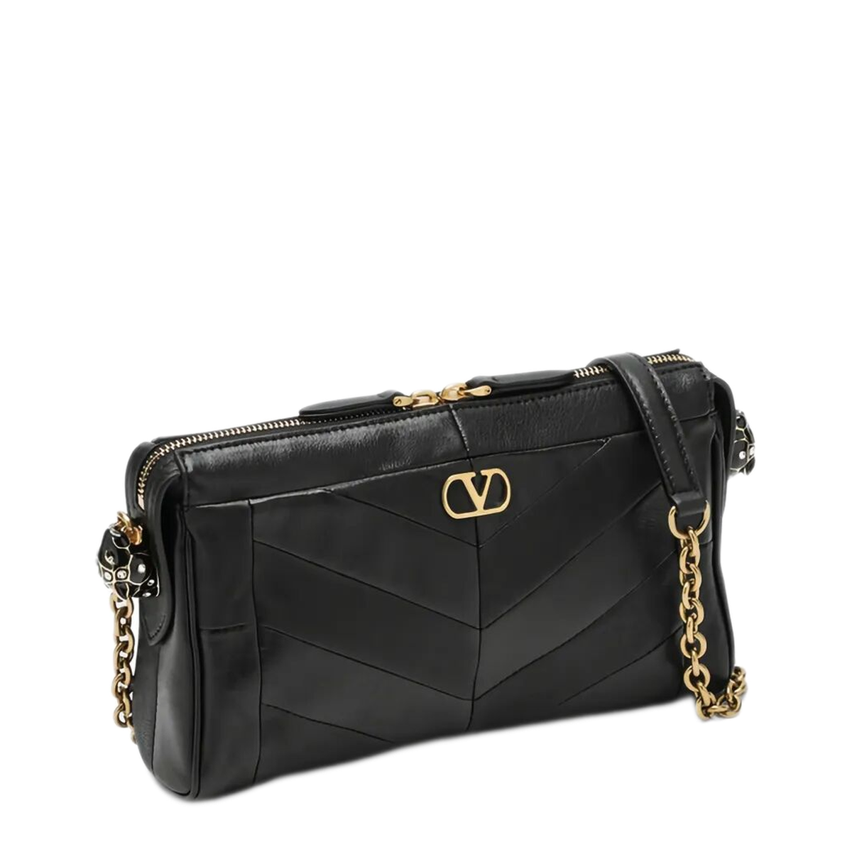 Panthea Small Nappa Leather Shoulder Bag - Black