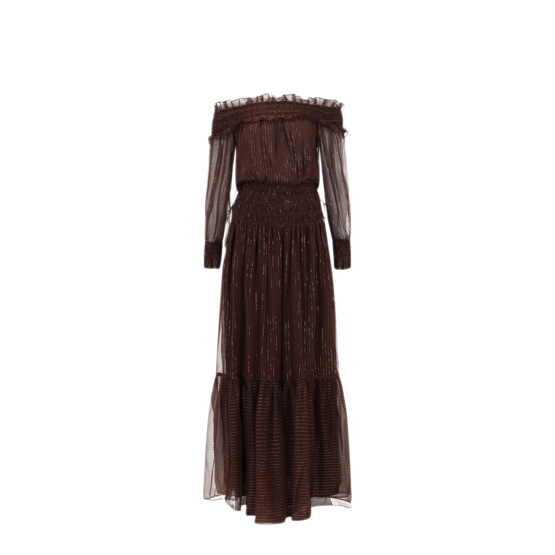 MAYFEYR - Self Portrait - Dress With Ruffles And Flounces - RS26156XABRBROWN