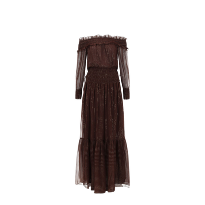 MAYFEYR - Self Portrait - Dress With Ruffles And Flounces - RS26156XABRBROWN
