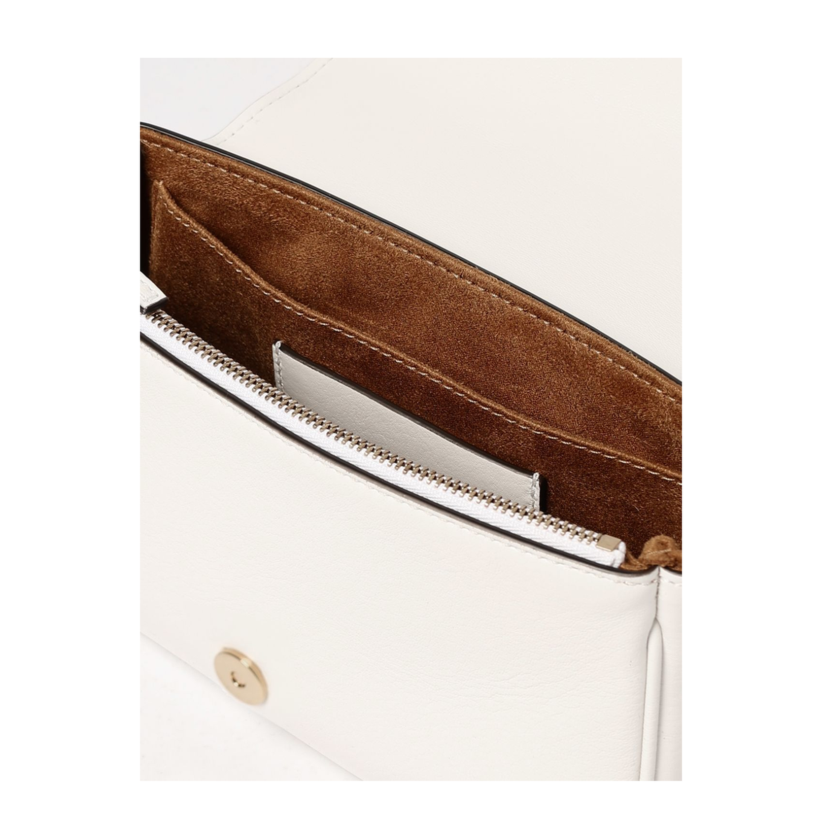 Tag Mini White Leather Bag