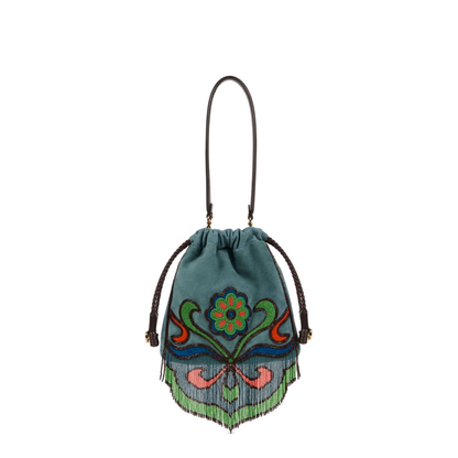 Kalispera Small Suede Bag - Light Blue