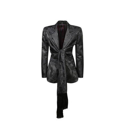 Jacquard Knot Fringes Jacket