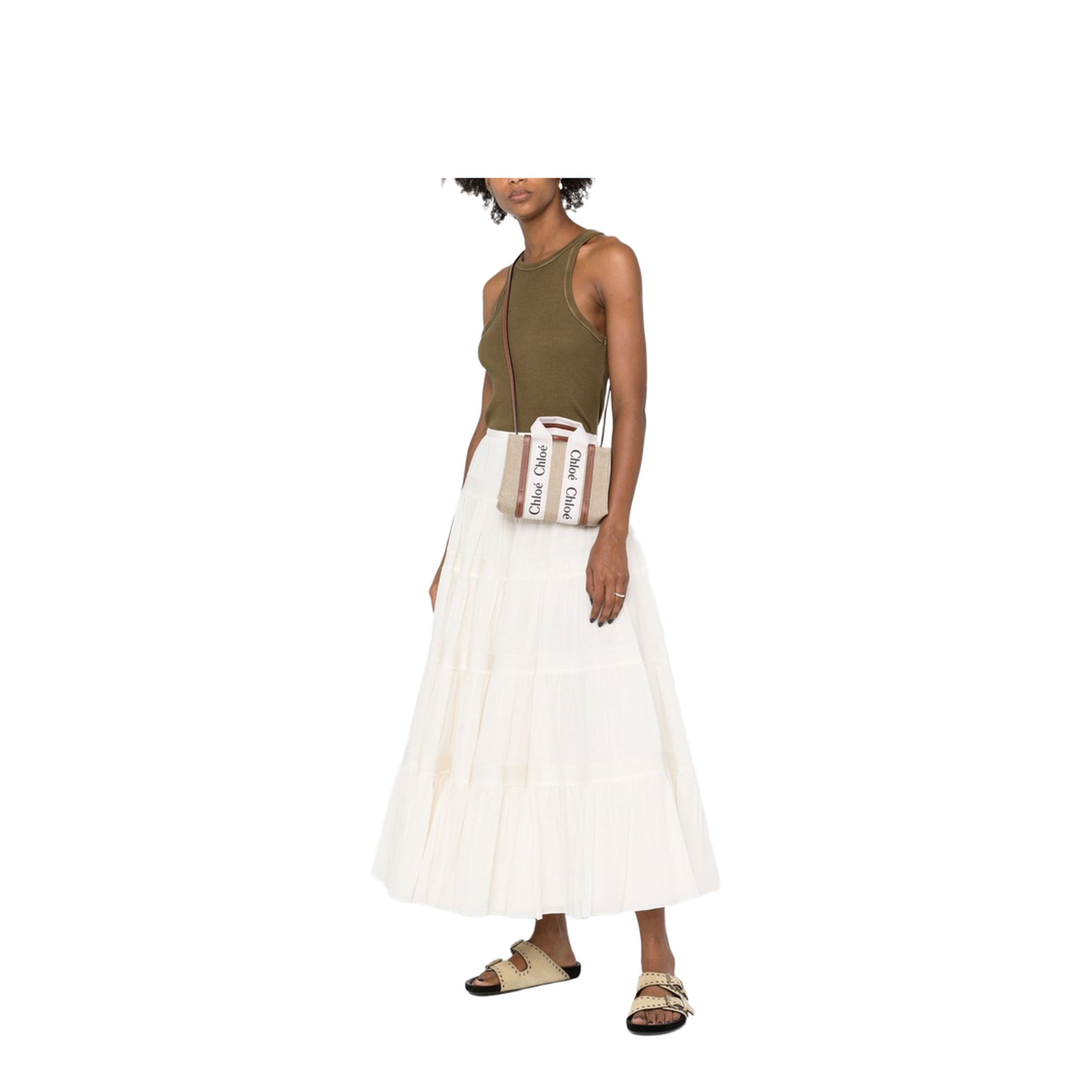 Mini Woody Tote Bag in Linen