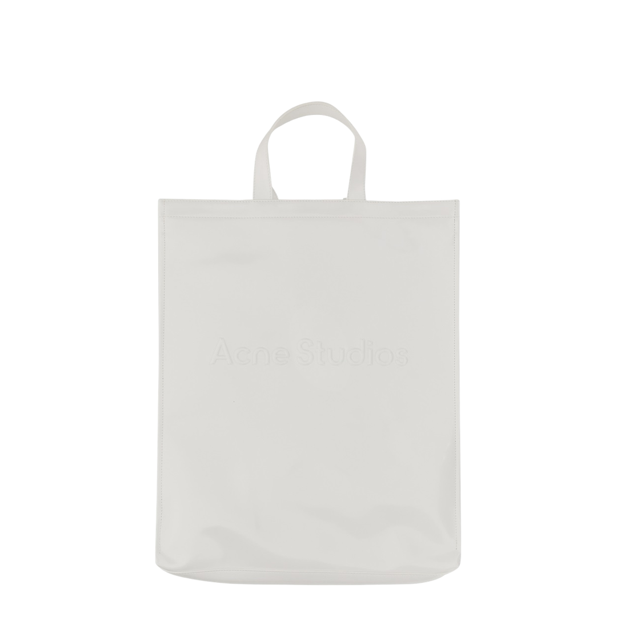 White Shopper Logo Tote Bag