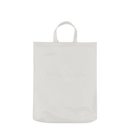 White Shopper Logo Tote Bag