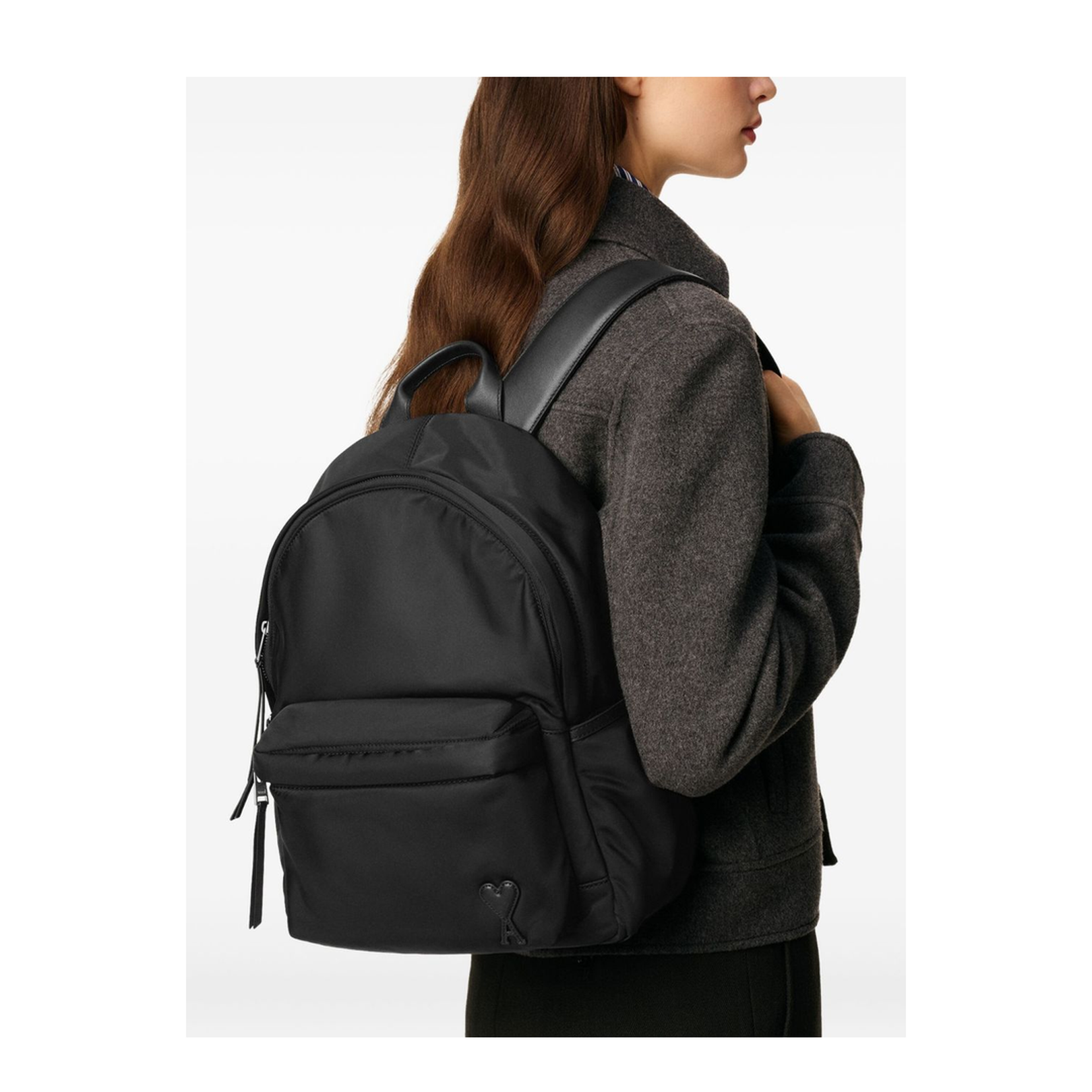 Black Nylon Canvas Marcel Backpack