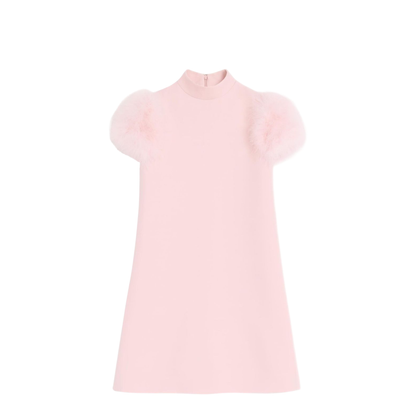 Bow Detail Wool and Silk Mini Dress