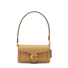 Tabby 20 Polished Pebble Leather Shoulder Bag - Biscuit
