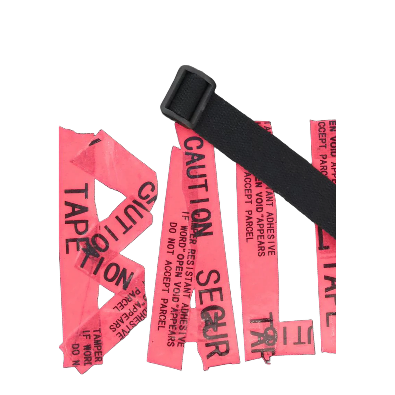 Tape Type Flap Messenger Bag Small in Black/red